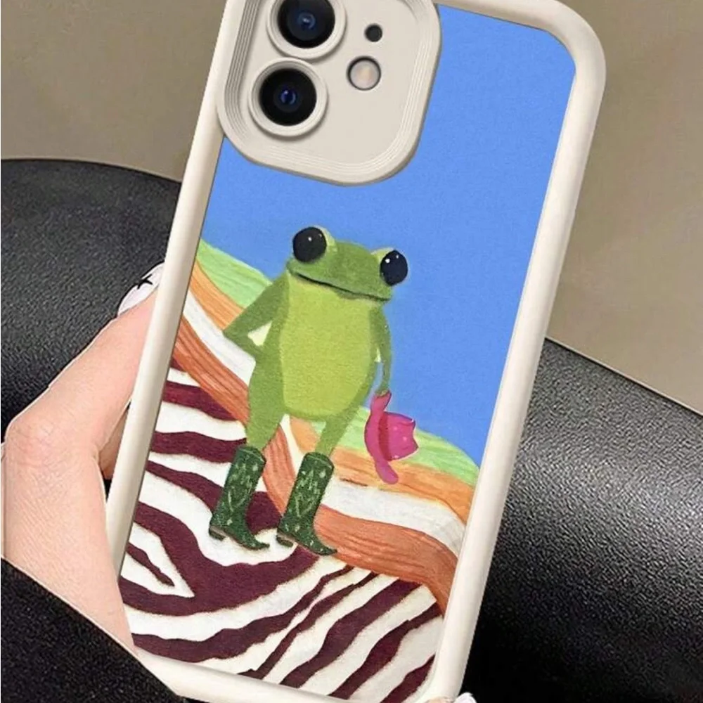 Funny Frog Pattern TPU Shockproof Phone Case Compatible - Picture 2 of 3